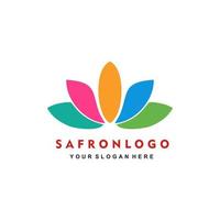 saffran blomma logotyp design vektor mall