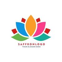 saffran blomma logotyp design vektor mall