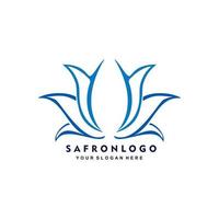 saffran blomma logotyp design vektor mall