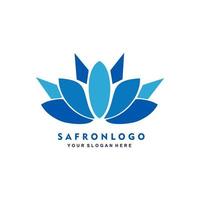 saffran blomma logotyp design vektor mall