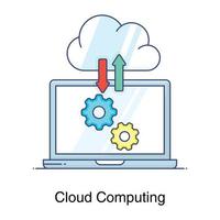 Cloud-Computing-Symbol im trendigen Stilvektor vektor