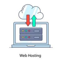 flaches Umrisssymbol für Webhosting, Hosting-Dienste vektor