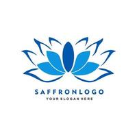 saffran blomma logotyp design vektor mall