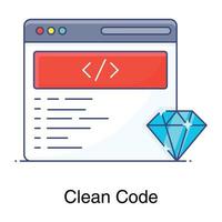 Clean-Code-Programmiersymbol im trendigen Stil vektor