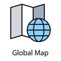 globala kartkoncept vektor