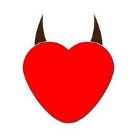 Herz mit Teufelshorn-Symbol. verschiedene Farben . vektor