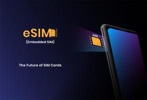 eSIM-Technologiekonzept mit Smartphone. eingebettete sim die nächste Generation von SIM-Karten. Vektor