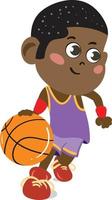 Professionelles Kind, das als Basketballspieler verkleidet ist vektor