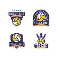 Logo-Designkonzept für die Volleyballmannschaftsmeisterschaft vektor