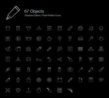 Objekte Pixel Perfect Icons (Linienart) Shadow Edition. vektor