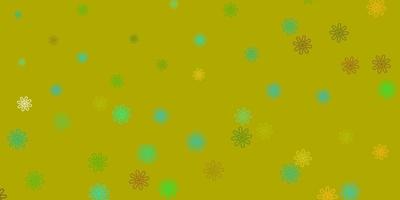 ljusblå, gul vektor doodle mall med blommor.