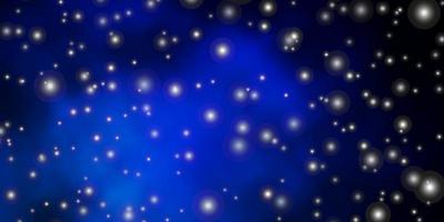 dunkelblaues Vektormuster mit abstrakten Sternen. vektor