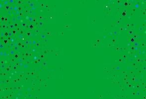 hellblaue, grüne Vektorabdeckung mit Glücksspielsymbolen. vektor