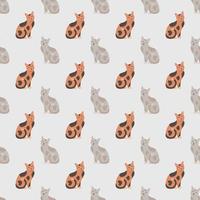 seamless mönster med söta katter. för textilier, omslagspapper och förpackningar. vektor