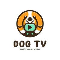 süßes hundefernsehlogo vektor