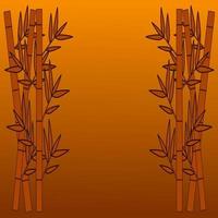 Vektor-Illustration von Bambus mit orangefarbenem Hintergrund vektor