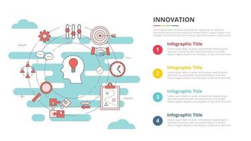 innovation koncept för infographic mall banner med fyra punkt lista information vektor