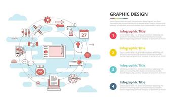 grafisk designer koncept för infographic mall banner med fyra punkt lista information vektor