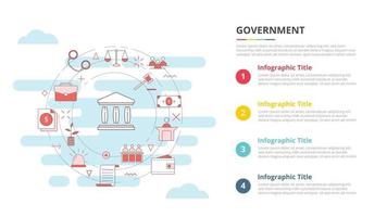regeringskoncept för infographic mall banner med fyra punkt lista information vektor