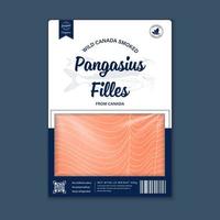 Vektor-Design im Pangasius-Stil. Pangasius-Fischtextur zum Verpacken vektor