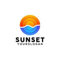 Sonnenuntergang bunte Logo-Design-Vorlage vektor