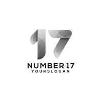 nummer 17 logotypdesign vektor