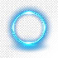 abstrakt blå ring av ljus på en ljus transparent bakgrund, isolerad och lätt att redigera vektor