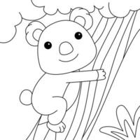Koala-Doodle-Färbung für Kinder vektor