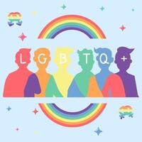 happy pride month lgbtq banners och flagga för reklam och webbsidor vektor