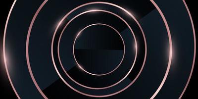 modern abstrakt ljus svart bakgrund. elegant cirkelformad design med gyllene linje. vektor