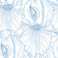 Nahtlose Blümchenmuster Blumen Hintergrund Gedeihen Sie Gravur vektor