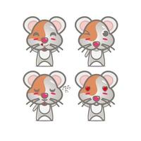 söt hamster set samling. vektor illustration hamster maskot karaktär platt stil tecknad. isolerad på vit bakgrund. söt karaktär hamster maskot logotyp idé bunt koncept