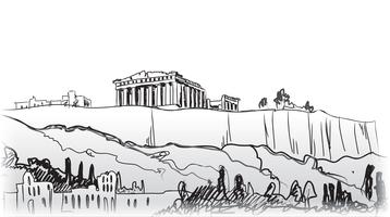 Reise Griechenland Hintergrund. Wahrzeichen der Stadt Athen. vektor