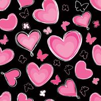 Valentinstagfeiertagsfliesenverzierung des Liebesherzgekritzels nahtlose Muster vektor