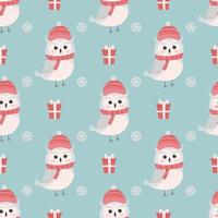 jul seamless mönster med söt polar uggla. illustrationen är perfekt för babytextilier och omslagspapper. vektor