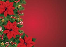 weihnachtskomposition mit schönem weihnachtsstern auf hellblauem hintergrund, platz für text. Weihnachten traditionelle Blume vektor