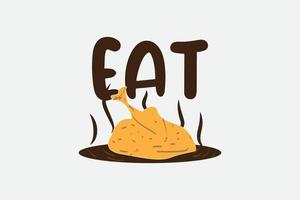 Happy Thanksgiving Day und Hühnchen-Typografie-Design vektor