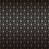lineares goldenes art deco einfaches nahtloses muster mit runden formen, schwarzen und goldenen farben vektor