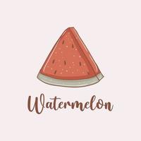 bunte handgezeichnete wassermelonenillustration vektor