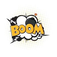Grafikdesign mit Boom-Explosionsbombeneffekt