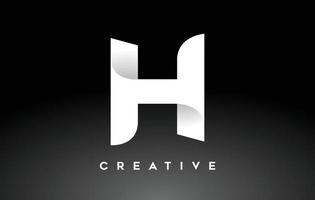vit bokstav h logotypdesign med minimalistisk kreativ look och mjuk skugga på svart bakgrundsvektor vektor