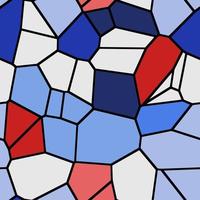 röd vit blå målat glas mosaik polygon mönster vektor