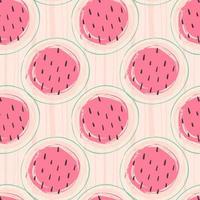 abstrakt frukt seamless mönster. kreativa färgglada bakgrund med vattenmelon. handritade doodle former. vektor illustration