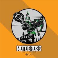 motocrossillustration med gul bakgrund.eps vektor