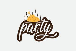 Happy Thanksgiving Day und Chicken Party Typografie Design vektor