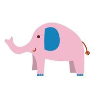 niedlicher elefant der karikatur im flachen kindlichen stil lokalisiert auf weißem hintergrund. vektor