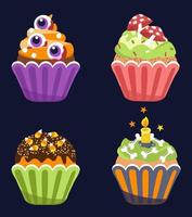 Halloween-Cupcakes. Vektor-Illustration. vektor