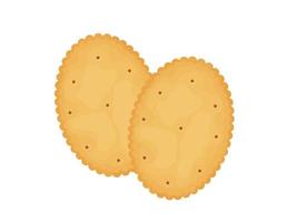 ovale Cracker. zwei Cracker. illustration von essen, snacks. gesunder Snack. vektor