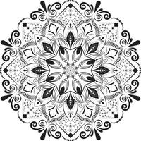 luxuriöses Schwarz-Weiß-Blumenmandala-Design, dekoratives Mandala vektor