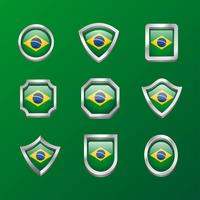 brasil emblem flagga clipart set vektor